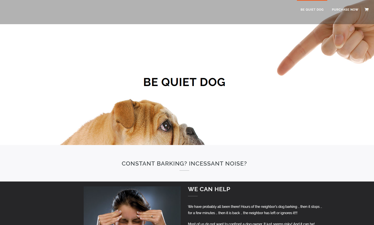 Cute dog looking up at scolding finger